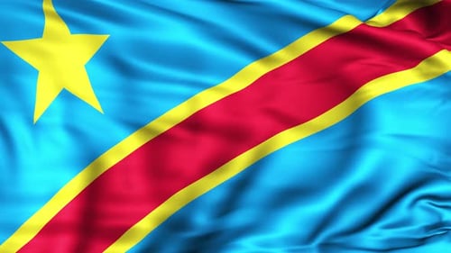 Waving Flag of Democratic Republic of Congo