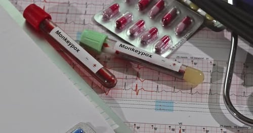 Labor in Checkup-Analyse Bluttest für Pocken Affeninfektion Bluttest