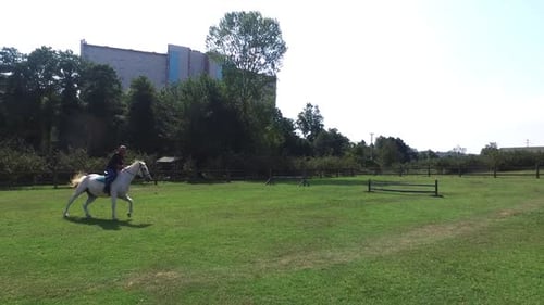 Horse riding.