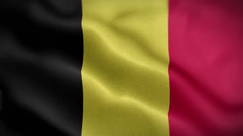 Realistic Waving Belgium Flag Animation