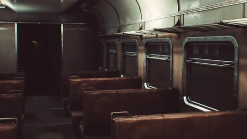 Intérieur de l'ancien train électrique soviétique