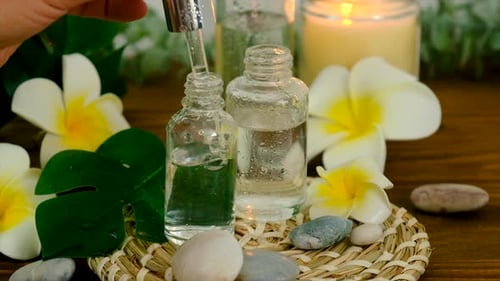 Spa Cosmetics and Oils for Face and Body Care