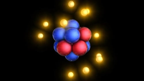 3D Atomic Model with Orbiting Electrons Animation Loop