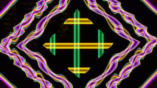 Transformation d'un carré abstrait irisé brillant