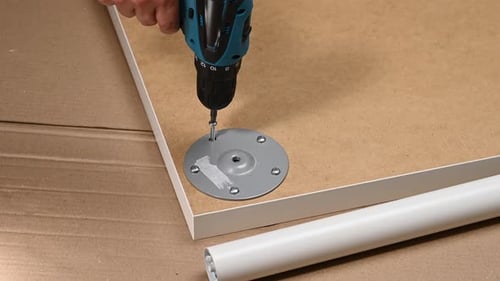 Hand Assembling Furniture with Power Drill