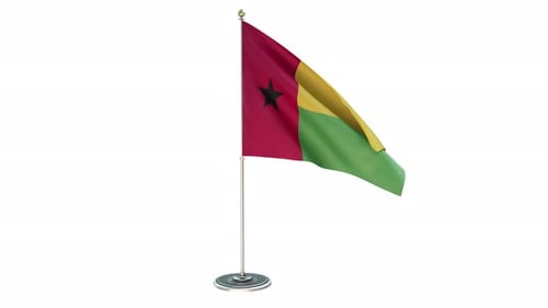 Realistic Guinea-Bissau Flag Waving Animation