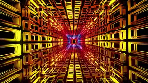Wire Jail Sqaure Tunnel Vj Loop Background HD