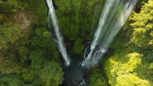 Beautiful Tropical Waterfall. Bali, Indonesia