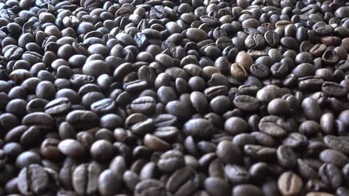 Pile of Rich Darkly Roasted Coffee Beans