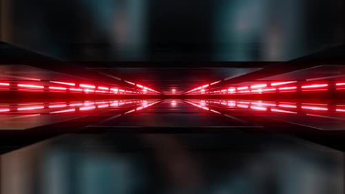 Futuristic Red Neon Light Tunnel Loop Background