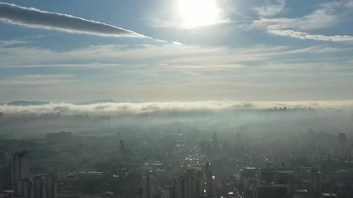 Cityscape View Covered in a Sea of Fog
