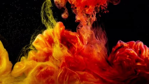 Vibrant Paint Dissolving and Mixing in Water