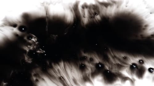 Abstract Black Ink Spread on White