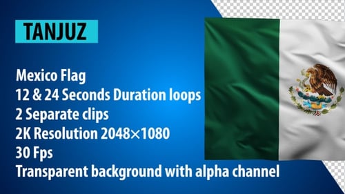 Realistic Waving Mexico Flag Animation