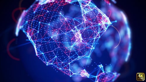 Animated Futuristic Digital Globe Network Connection Title Reveal