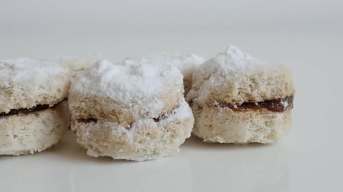 Close Up of Cookies with Powdered Sugar