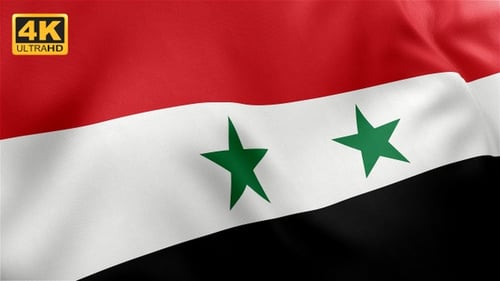 Syrian Flag Waving Realistic Fabric Animation for National Identity and Events