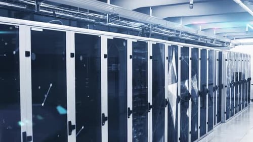 Vista de uma sala de servidores