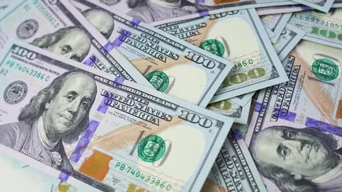 Background with money american hundred dollar bills.