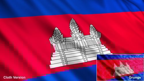 Realistic Waving Flag of Cambodia Loop Animation