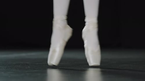 Ballerina's Feet Performing Ballet Pointe Technique