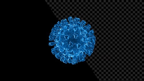Futuristic Rotating Blue Virus Cell Background Animation