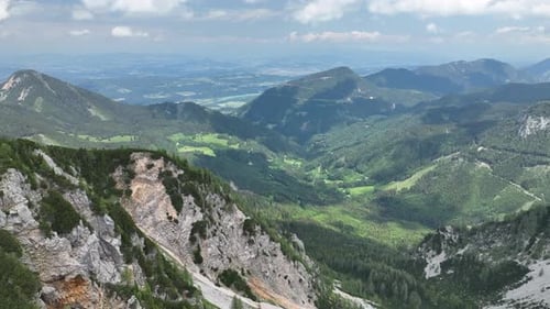 Scenic Aerial View of Green Mountain Range