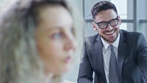 Cheerful Businesspeople Talking