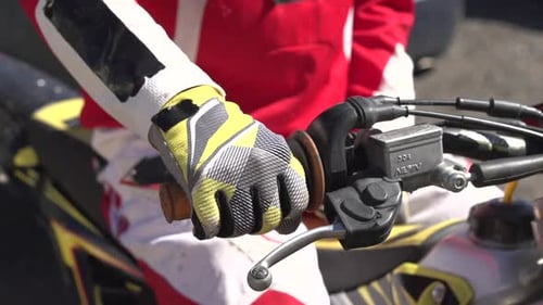 Close up of Hand Twisting Motorcycle Throttle