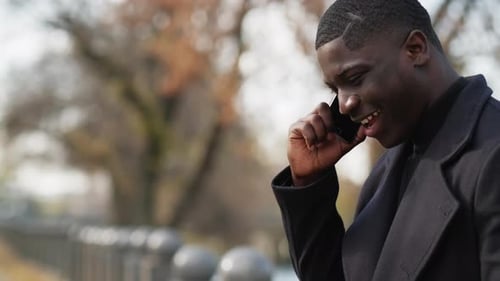 Happy Phone Call Mobile Communication Man Park