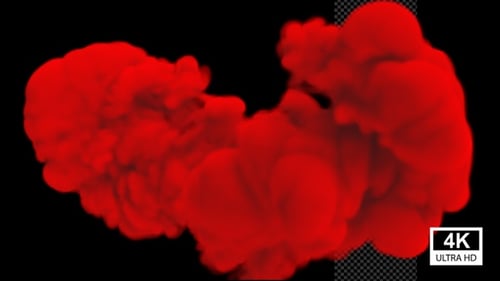 Red Fluid Smoke Ink Spill Reveal Animation