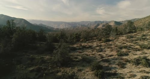 Top View Drone Footage Flying Over High Peak in National Reserve Park. Mountains. Aeria