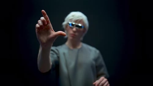 Futuristic Human Using Virtual Interface with AR Glasses