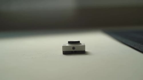 Closeup Hand of Unrecognizable Man Pushing Doorbell Button in Entryway of Apartment Building