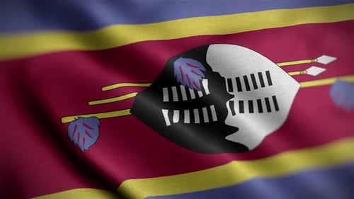 Waving Flag of Eswatini Seamless Loop Animation