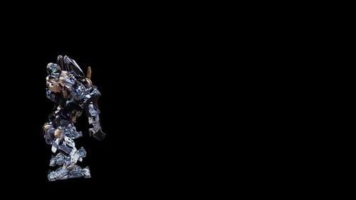 3D Futuristic Robot Posing and Gesturing Animation