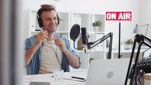 Radio Host Finishing Working Day