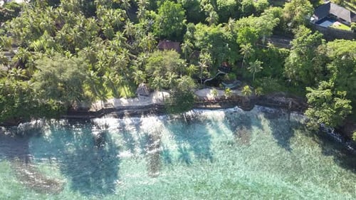 Tropical Island Beach Coastline Aerial View