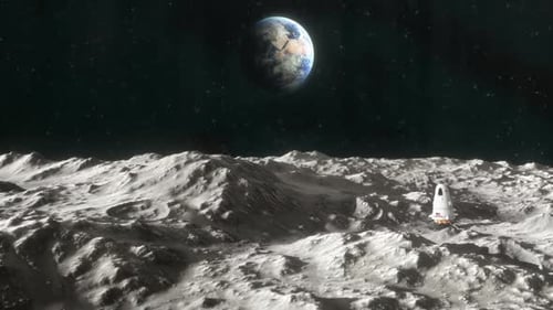 Nave espacial en la superficie de la luna 2