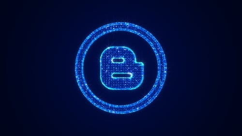 Blogger-Symbol für soziale Medien, Hologramm