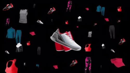 Moving animation of Sportswear. Transparent background and loop video.