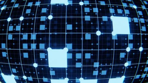 Blue Grid Seamlessly Looped Technology Concept Background