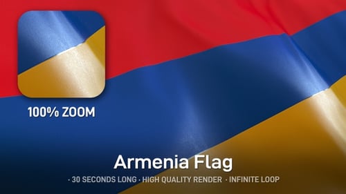 Armenia National Flag Waving Seamless Loop Background