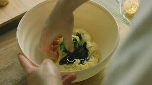 I Add Green Food Coloring to the Dough