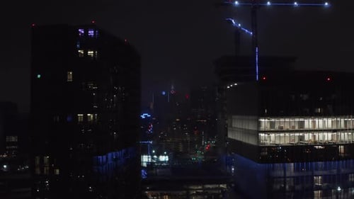 Aerial View of City Night Scene