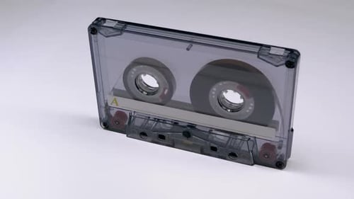 Rotating Close Up of a Cassette Tape