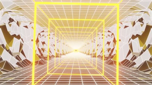 Rotated Square Travel On Mountain Background Vj Loop HD