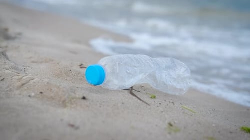 Rubbish on the beach.