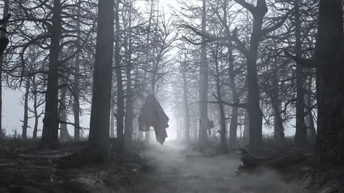 Recorre un bosque oscuro y aterrador con fantasmas voladores