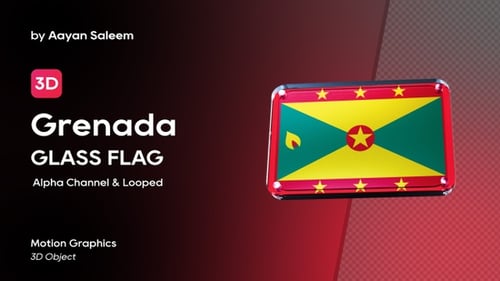 3D-Glasabzeichen mit Flagge Grenada